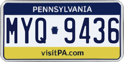PA license plate MYQ9436