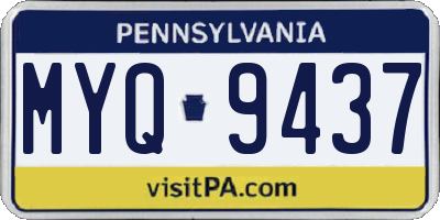 PA license plate MYQ9437
