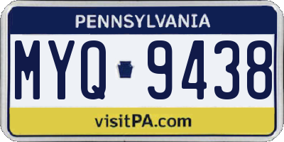 PA license plate MYQ9438