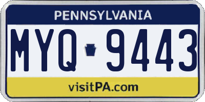 PA license plate MYQ9443