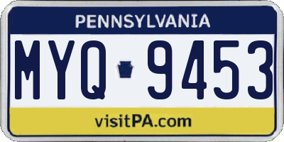 PA license plate MYQ9453