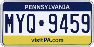 PA license plate MYQ9459