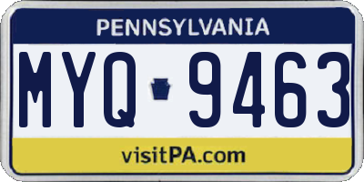 PA license plate MYQ9463