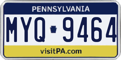 PA license plate MYQ9464