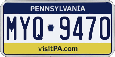 PA license plate MYQ9470