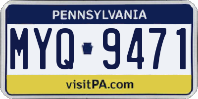 PA license plate MYQ9471