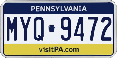 PA license plate MYQ9472