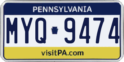 PA license plate MYQ9474