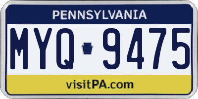 PA license plate MYQ9475