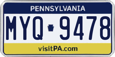 PA license plate MYQ9478