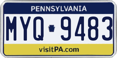 PA license plate MYQ9483