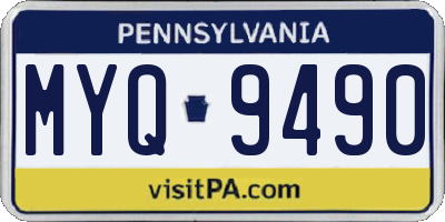 PA license plate MYQ9490