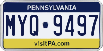 PA license plate MYQ9497