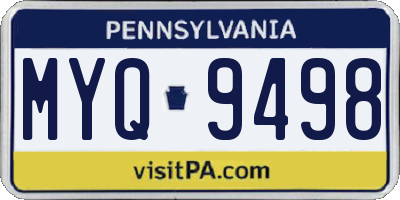 PA license plate MYQ9498