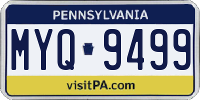 PA license plate MYQ9499