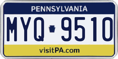 PA license plate MYQ9510