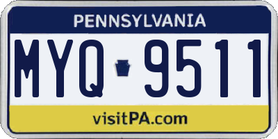 PA license plate MYQ9511