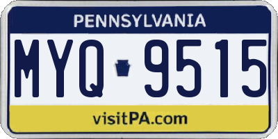 PA license plate MYQ9515