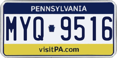 PA license plate MYQ9516