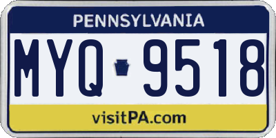 PA license plate MYQ9518
