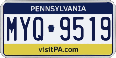 PA license plate MYQ9519