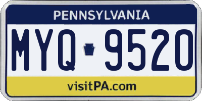 PA license plate MYQ9520