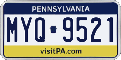 PA license plate MYQ9521