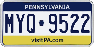 PA license plate MYQ9522