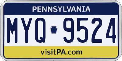 PA license plate MYQ9524