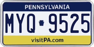 PA license plate MYQ9525