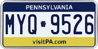 PA license plate MYQ9526