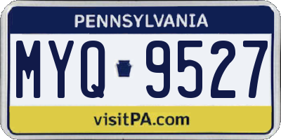 PA license plate MYQ9527
