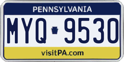 PA license plate MYQ9530