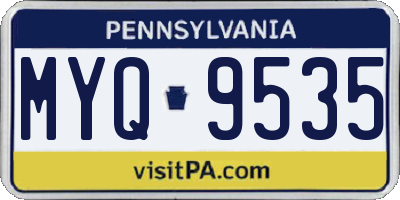 PA license plate MYQ9535