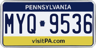PA license plate MYQ9536