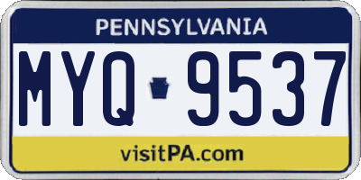 PA license plate MYQ9537