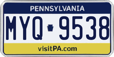PA license plate MYQ9538