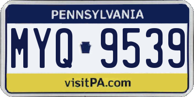 PA license plate MYQ9539