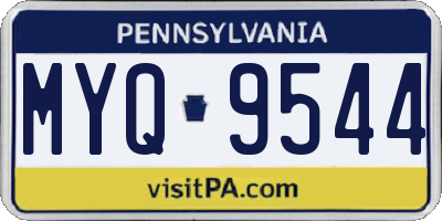 PA license plate MYQ9544