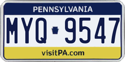 PA license plate MYQ9547