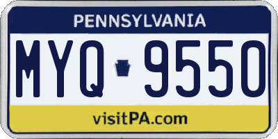 PA license plate MYQ9550