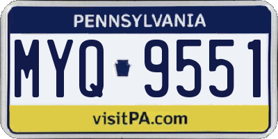 PA license plate MYQ9551