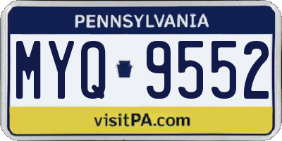 PA license plate MYQ9552