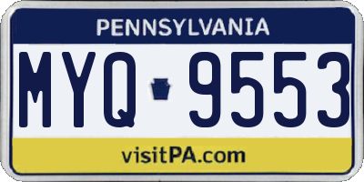 PA license plate MYQ9553