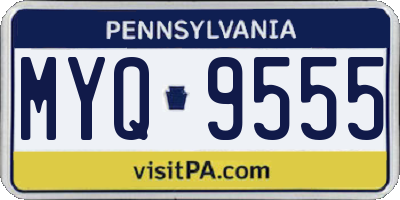 PA license plate MYQ9555