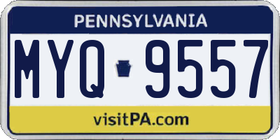 PA license plate MYQ9557