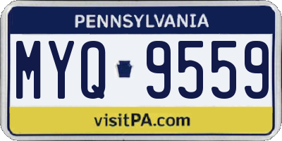 PA license plate MYQ9559