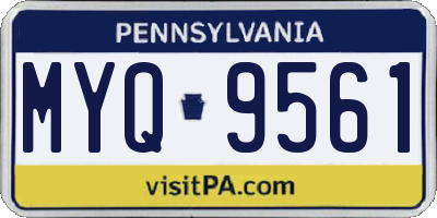 PA license plate MYQ9561