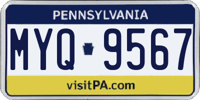 PA license plate MYQ9567
