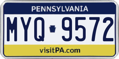 PA license plate MYQ9572